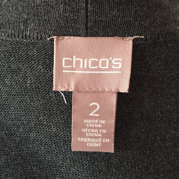 Chico's Long Dark Gray Cardigan - Like New - Picture 4 of 5